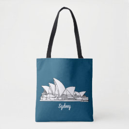 Bolsa Tote Sydney Opera House Austrália desenhando lembrança