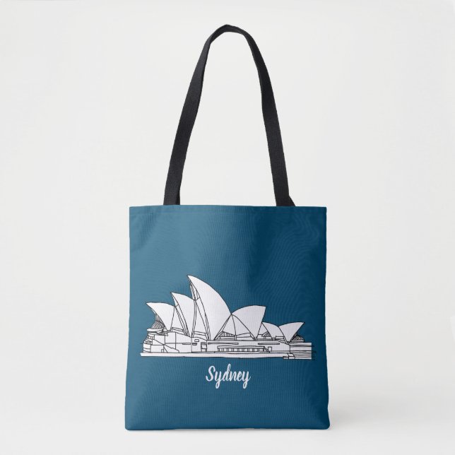 Bolsa Tote Sydney Opera House Austrália desenhando lembrança (Frente)