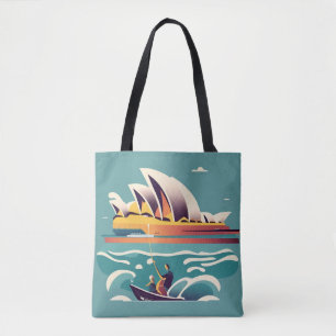 Bolsa Tote Sydney Opera House Austrália pintando souvenir