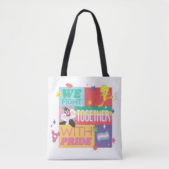 Bolsa Tote SYLVESTER™ E TWEETY™| Lutamos Juntos Com Orgulho (Frente)