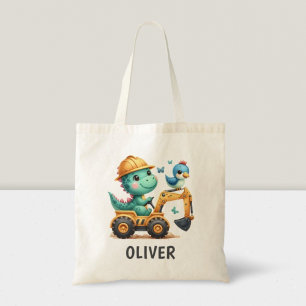Bolsa Tote T-Rex Dinossauro Fofo Dirigindo um Veículo de Cons