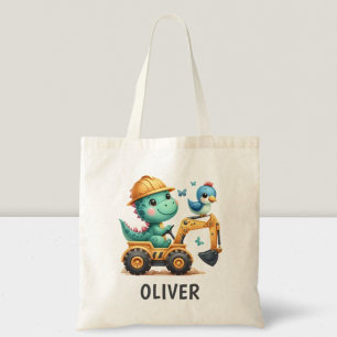 Bolsa Tote T-Rex Dinossauro Fofo Dirigindo um Veículo de Cons