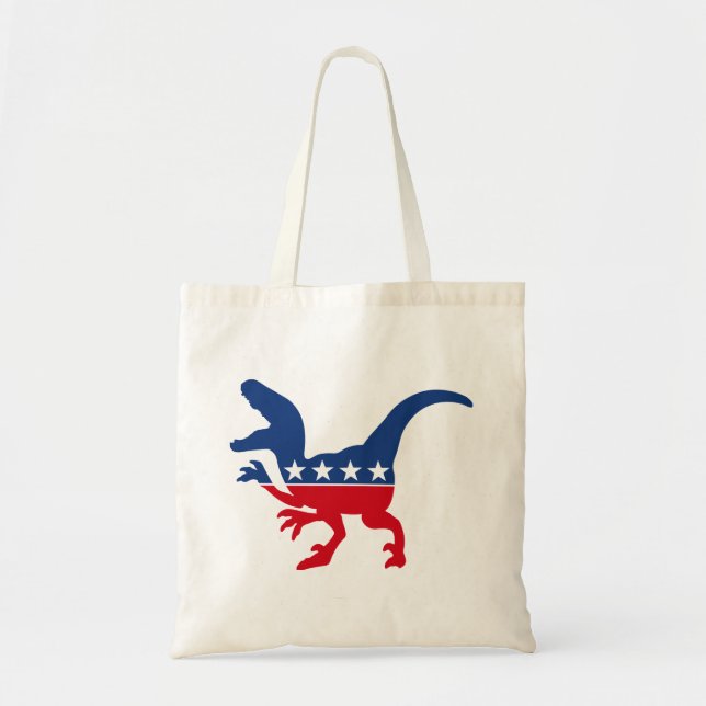 Bolsa Tote T-Rex Patriótico Anti-Política (Frente)