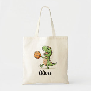 Bolsa Tote T-Rex Pequeno Jogando Basquete
