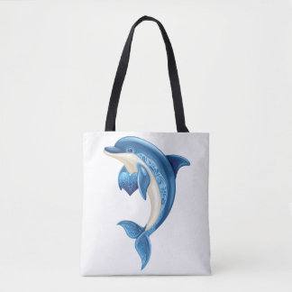 Bolsa Tote T-Shirt das Crianças de Golfinhos Sorrindo