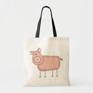 Bolsa Tote T-shirt e presentes cor-de-rosa do porco