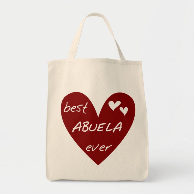 Bolsa Tote T-shirt e presentes de Abuela do coração vermelho (Frente)
