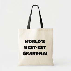 Bolsa Tote T-shirt e presentes do preto da avó do Melhor-est