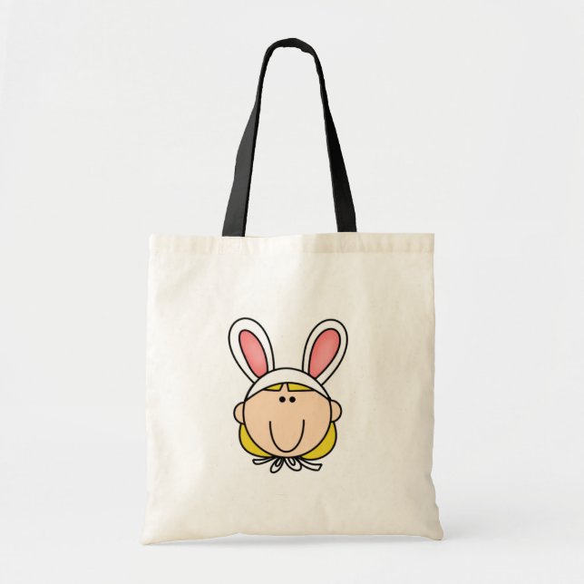 Bolsa Tote T-shirt e presentes louros da menina de coelho (Frente)