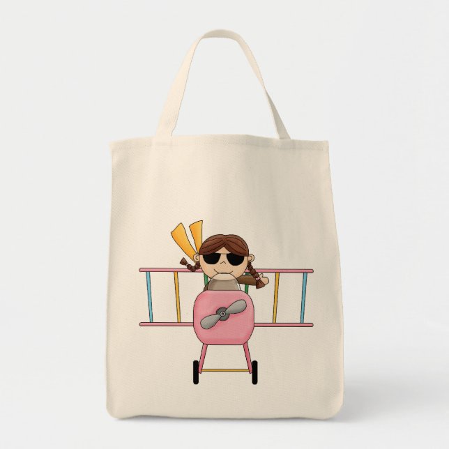 Bolsa Tote T-shirt e presentes piloto da menina (Frente)