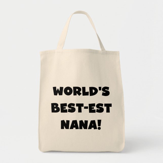 Bolsa Tote T-shirt preto e branco do Melhor-est Nana do mundo (Frente)