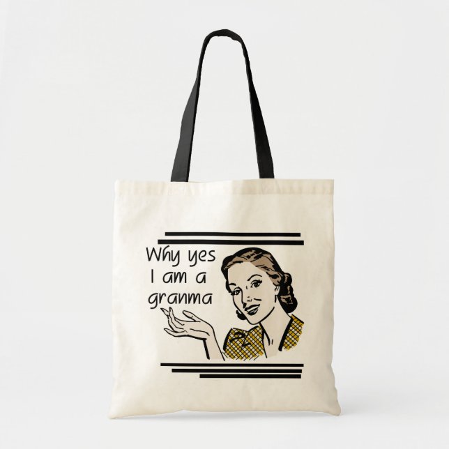 Bolsa Tote T-shirt retros e presentes de Granma (Frente)