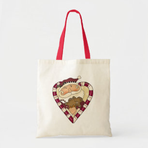 Bolsa Tote T-shirts e Papais noeis para o coração de gengibre