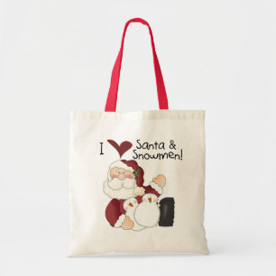 Bolsa Tote T-shirts e presentes papais noeis e bonecos de nev