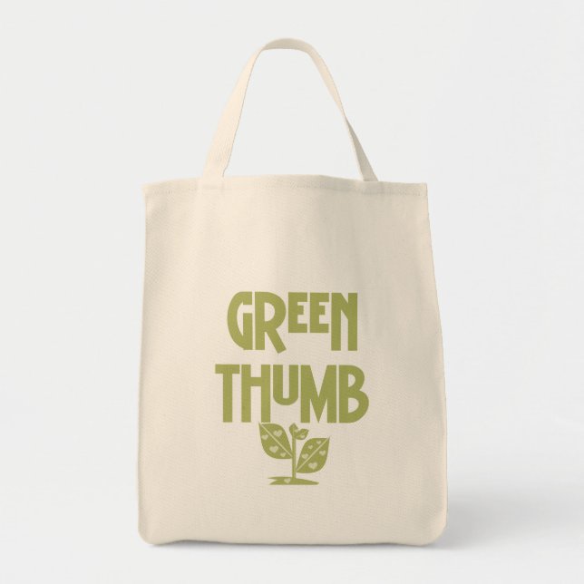 Bolsa Tote T-shirts e presentes para jardinagem do polegar ve (Frente)