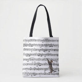 Bolsa Tote Tabby Cat On Sheet Music