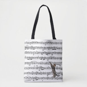 Bolsa Tote Tabby Cat On Sheet Music