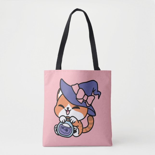 Bolsa Tote Tabby Witch Brew – Cute Halloween Cat Design (Frente)