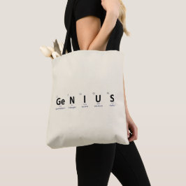 Bolsa Tote Tabela Periódica 'Gênio' - Minimalista Marfim Maci