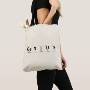 Bolsa Tote Tabela Periódica 'Gênio' - Minimalista Marfim Maci
