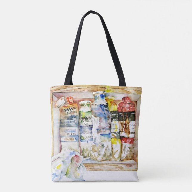 Bolsa Tote Tabuleiro de Arte do Artista de Pintura Mensageiro (Verso)