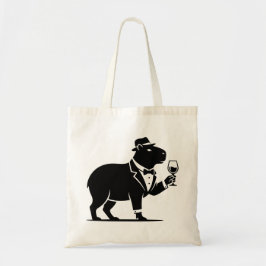 Bolsa Tote Tacaça de Vinho Capivara Engraçada Minimalista Mod