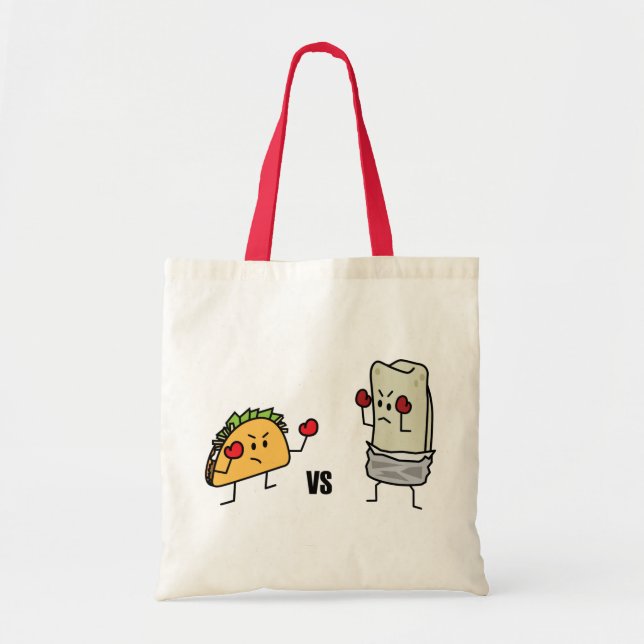 Bolsa Tote Taco contra o burrito (Frente)