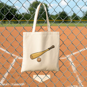 Bolsa Tote Taco de beisebol de madeira