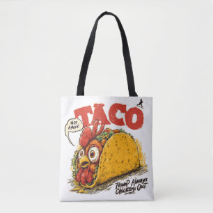 Bolsa Tote Taco de Taco Sempre Fala De Política Engraçada