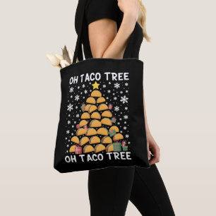 Bolsa Tote Tacos de Natal Árvore Engraçado Xmas Foodie Mexica
