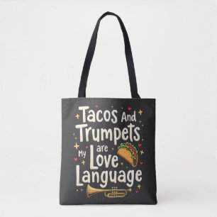 Bolsa Tote Tacos e Trompetes são minha língua de amor México
