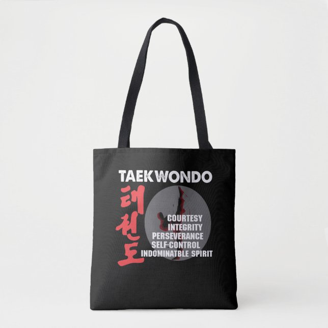 Bolsa Tote Taekwondo Tenets Arts Marciais Tae kwon do (Frente)