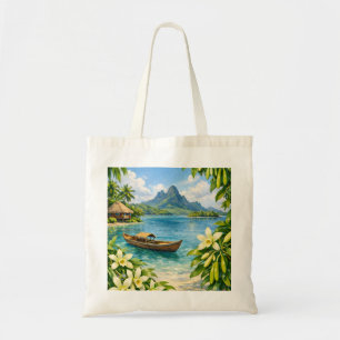 Bolsa Tote Taha’a Vanilla Island Lagoon Orquídea Tropical