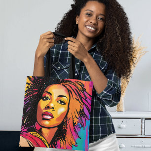 Bolsa Tote Tahlia Linda Mulher Negra Pop de Arte