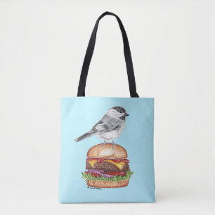 Bolsa Tote Tahoe Black Chickadeburger Bird Dk