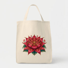 Bolsa Tote Tailandês Red Flower, Tailandês Art, Thai Design, 