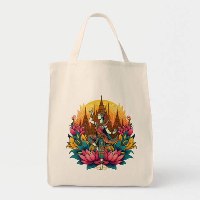 Bolsa Tote Tailandês Tradicional Dança, Cultura Tailandesa (Frente)