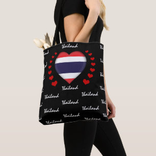Bolsa Tote Tailândia Flag & Heart, Thai Flag fashion /sport