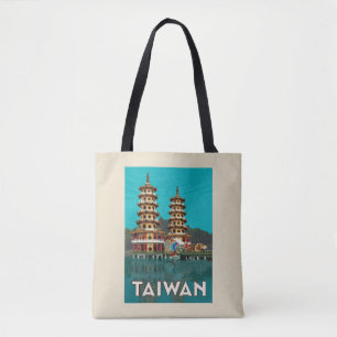 Bolsa Tote Taiwan Dragão E Pagodas De Tigre