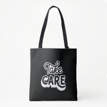 Bolsa Tote Take Care | Estética Preta Minimalista