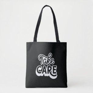 Bolsa Tote Take Care Estética Preta Minimalista