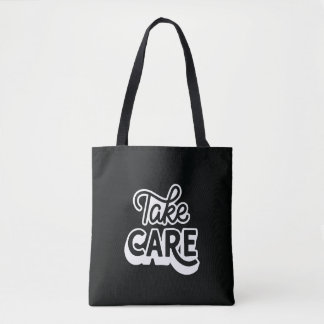 Bolsa Tote Take Care | Estética Preta Minimalista