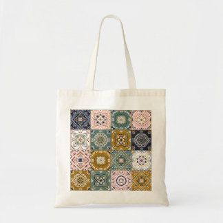 Bolsa Tote Talavera Indian: Patchwork, Ethnic Mosaic.