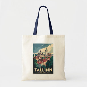 Bolsa Tote Tallinn Estônia Viagem Art Vintage