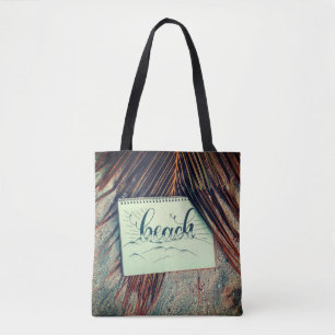 Bolsa Tote Talm frond da praia, esboço