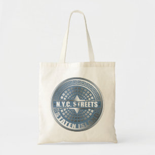Bolsa Tote Tampa de Esgoto Staten Island Blue