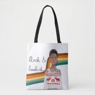 Bolsa Tote Tampa preta do livro com cabelo curto