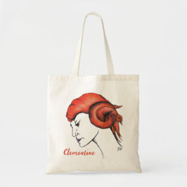 Bolsa Tote Tangerine Orange Haired Woman Portrait Pop Art