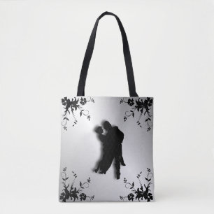 Bolsa Tote Tango Dancers Silhouette 1 Silver