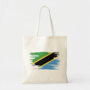 Bolsa Tote Tanzânia Flag Brush Art